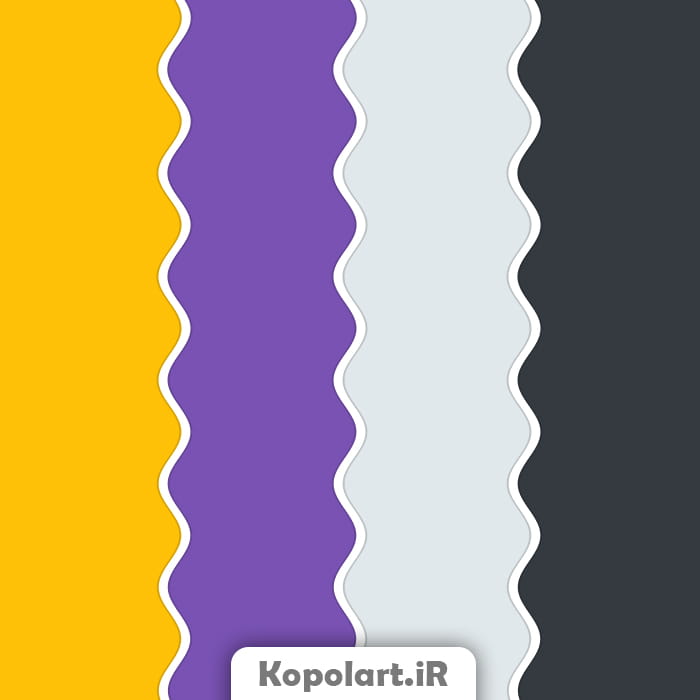 پالت رنگ بنفش بادمجانی و زرد کهربایی(انبه ای) به همراه روانشناسی رنگ و کدهای رنگی(Rgb, Cmyk, Hex)