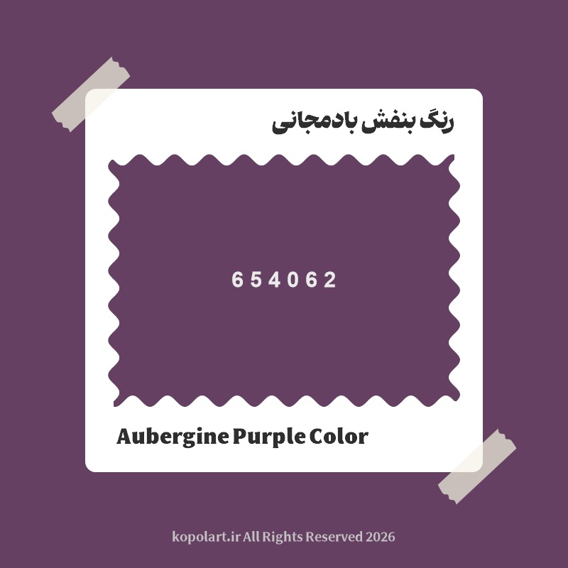 رنگ بنفش بادمجانی با کد هگز 654062