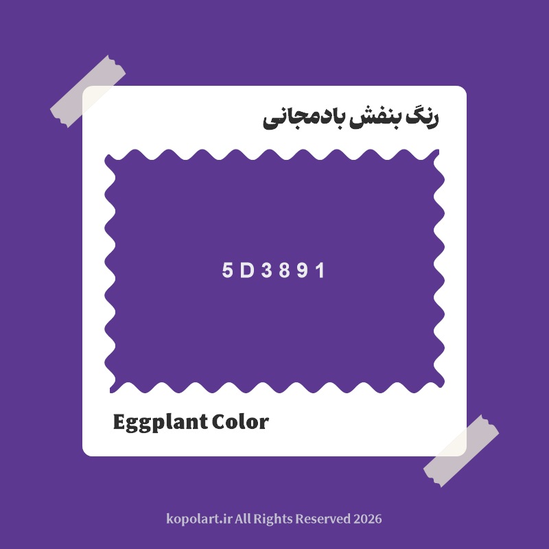 رنگ بنفش بادمجانی با کد هگز 5D3891