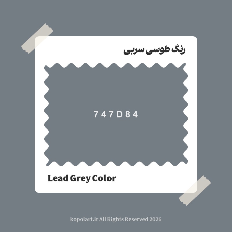 رنگ طوسی سربی با کد هگز 747D84