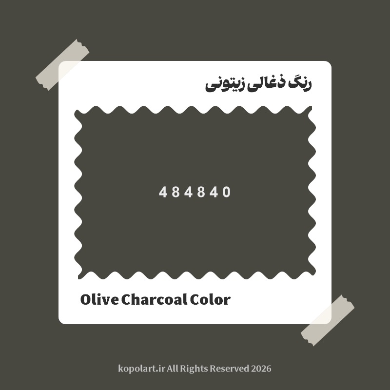 رنگ ذغالی زیتونی با کد هگز 484840