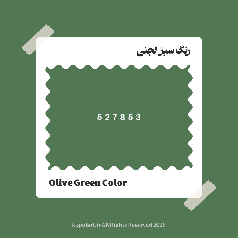 رنگ سبز لجنی با کد هگز 527853