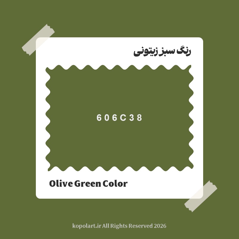 رنگ سبز زیتونی با کد هگز 606C38