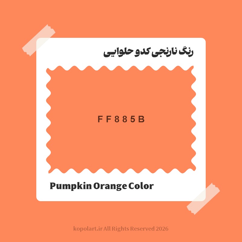 رنگ نارنجی کدو حلوایی با کد هگز FF885B