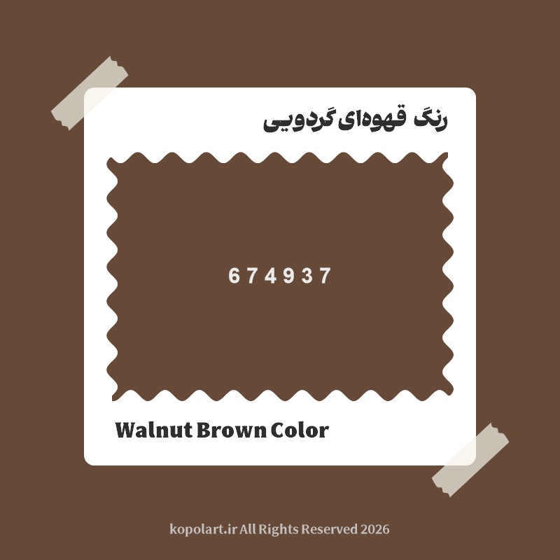 رنگ قهوه‌ای گردویی با کد هگز 674937