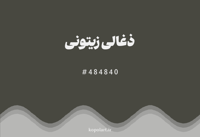 رنگ ذغالی زیتونی با کد هگزادسیمال 484840