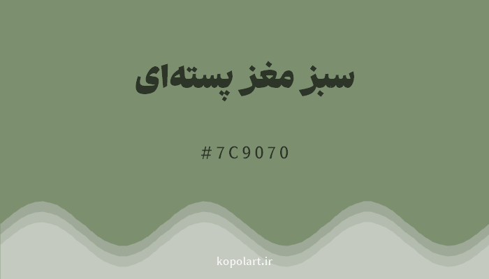 رنگسبز مغز پسته‌ای با کد هگزادسیمال 7C9070