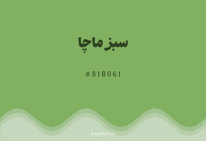 رنگ سبز ماچا با کد هگزادسیمال 81B061