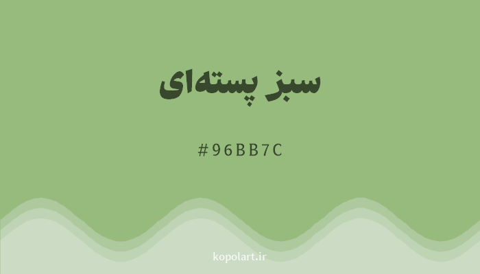 رنگسبز پسته‌ای با کد هگزادسیمال 96BB7C