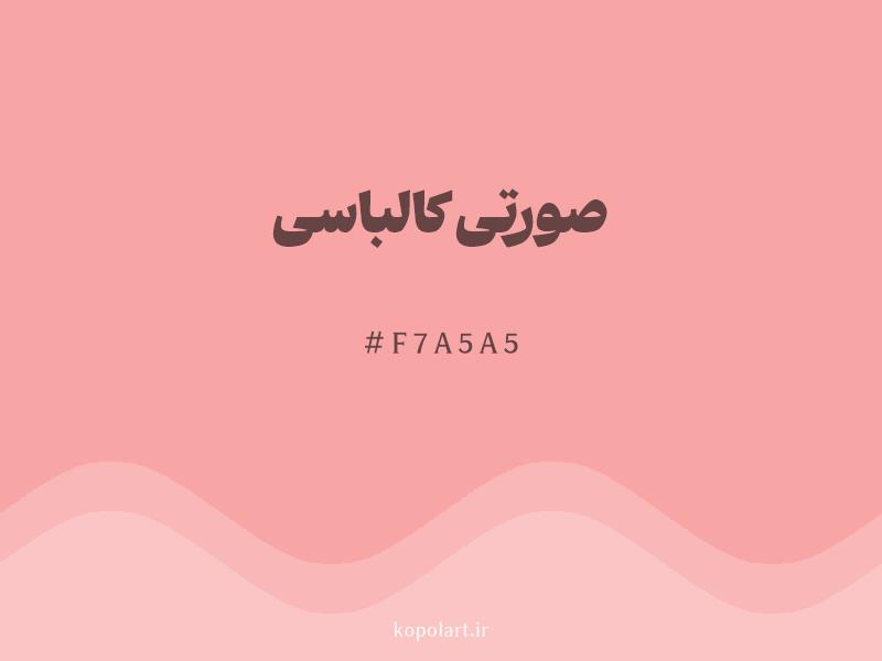 رنگ صورتی کالباسی با کد هگزادسیمال F7A5A5