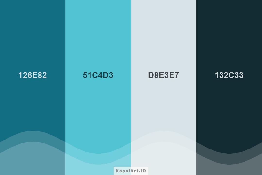 پالت رنگ مینیمال و رسمی آبی، تم رنگ سرد زمستانی
