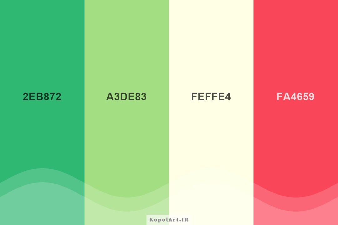 پالت رنگ سبز، قرمز و لیمویی، تم شب یلدا، پالت رنگ هندوانه