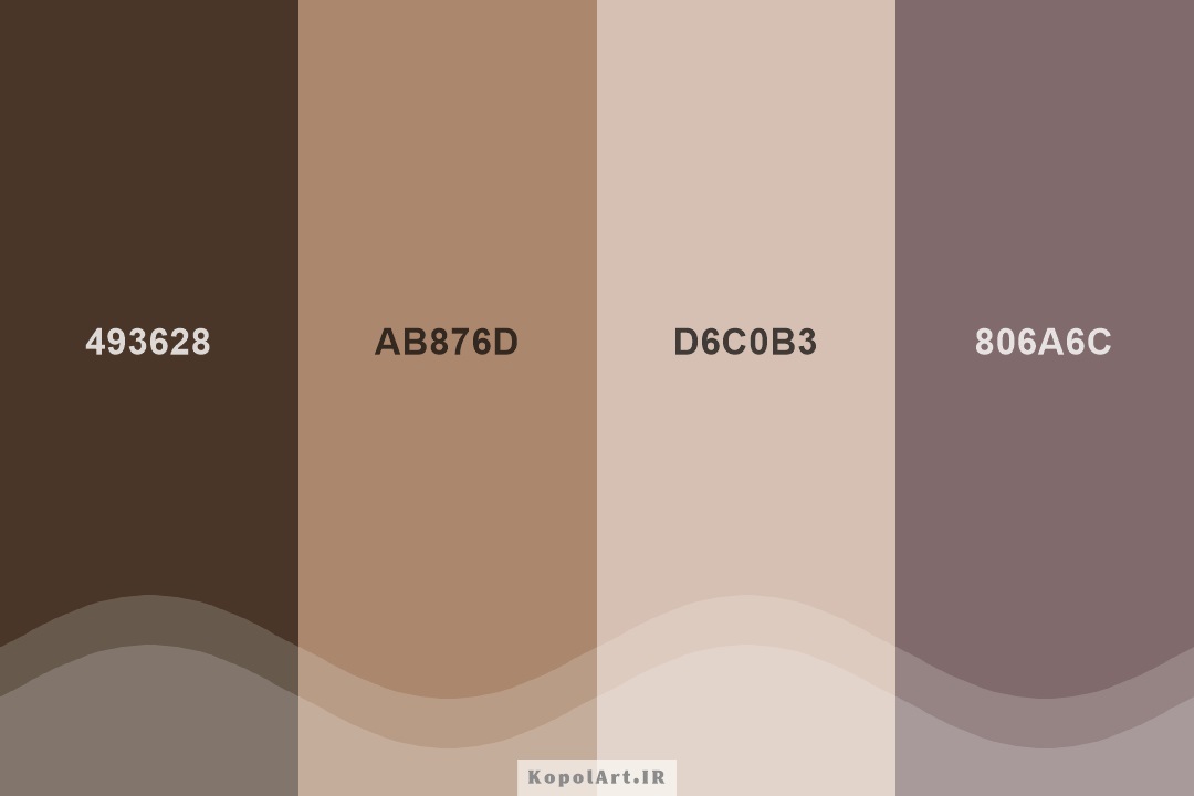 پالت رنگ قهوه‌ای مخملی، آلویی کمرنگ، قهوه‌ای کاکائویی تیره و بژ (رنگ ترند سال 2025)