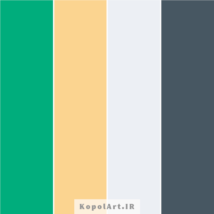 پالت رنگ مینیمال سبز خزه ای، خاکی و یخی