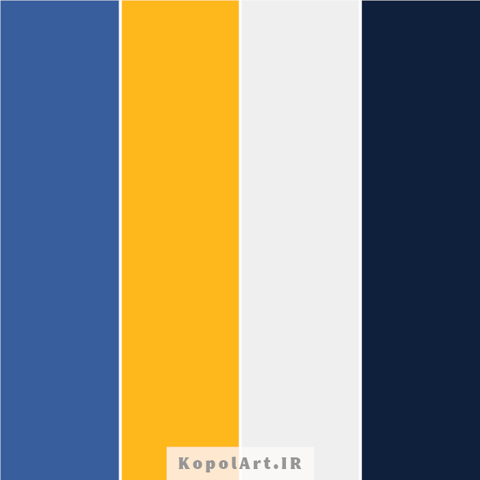 پالت رنگ آبی و زرد رسمی