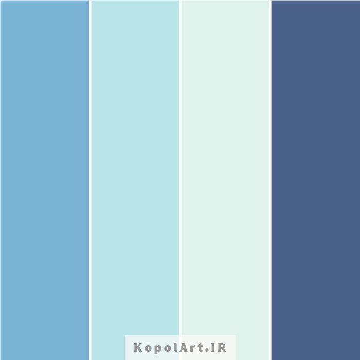 پالت رنگ سرد زمستانی آبی کدر و نیلی متالیک