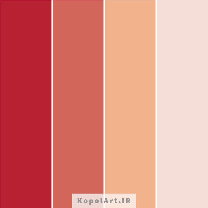 پالت رنگ قرمز عنابی، حنایی و هلویی (تم رنگ ولنتاین)