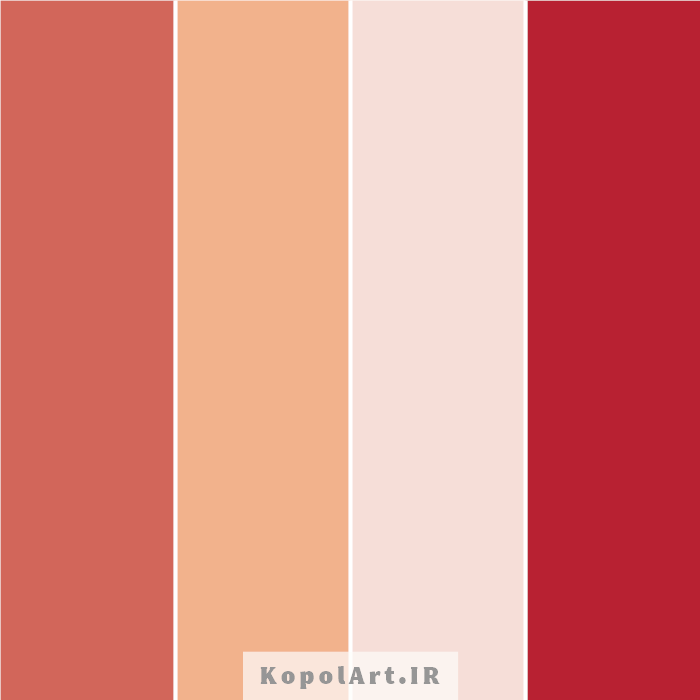پالت رنگ قرمز عنابی، حنایی و هلویی (تم رنگ ولنتاین)