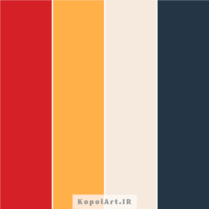 پالت رنگ جذاب قرمز و نارنجی