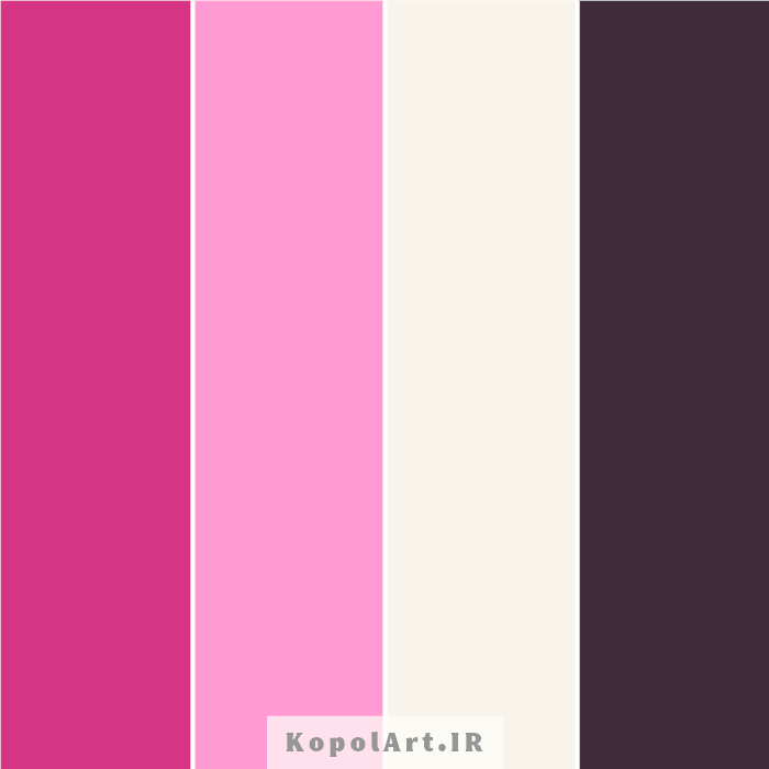 پالت رنگ صورتی جیغ و کم رنگ با مشکی