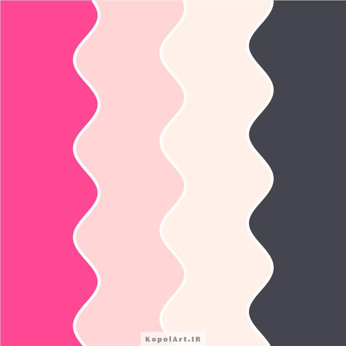 پالت رنگ صورتی شفقی، صورتی پاستیلی و مشکی