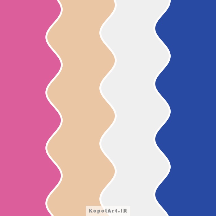 پالت رنگ آبی لاجوردی، صورتی ملایم و گندمی