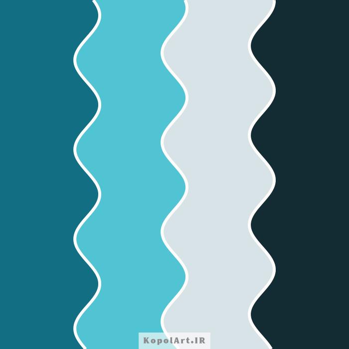 پالت رنگ مینیمال و رسمی آبی، تم رنگ سرد زمستانی