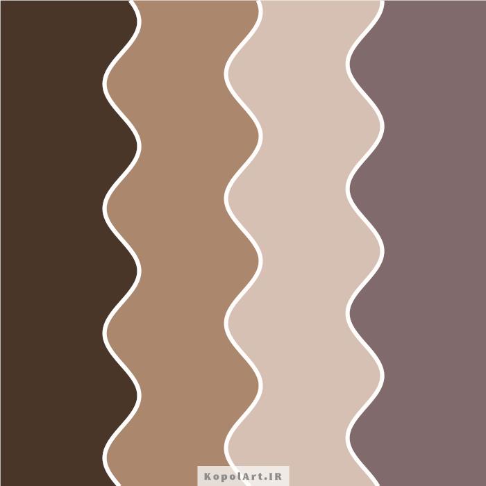 پالت رنگ قهوهای مخملی، آلویی کمرنگ، قهوهای کاکائویی تیره و بژ (رنگ ترند سال 2025)