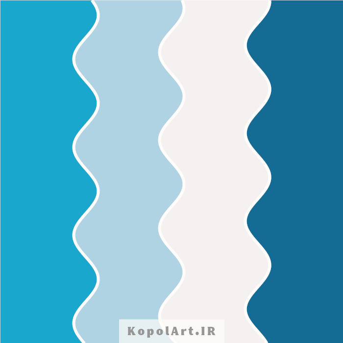 پالت رنگ آبی درباری، آبی دریایی و آسمانی