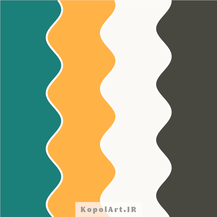 پالت رنگ فیروزهای تیره (رنگ ترند سال 2026)، زرد خردلی، سفید شیری و ذغالی زیتونی