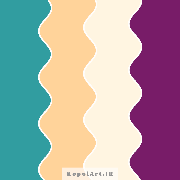 پالت رنگ بنفش، سبزآبی دودی، لیمویی و خاکی روشن