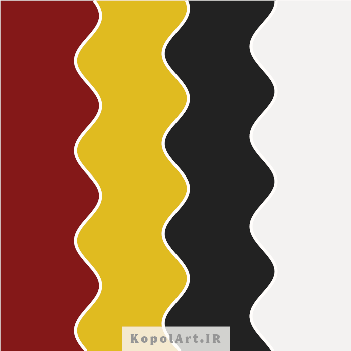 پالت رنگ قرمز بلوطی و زرد خردلی