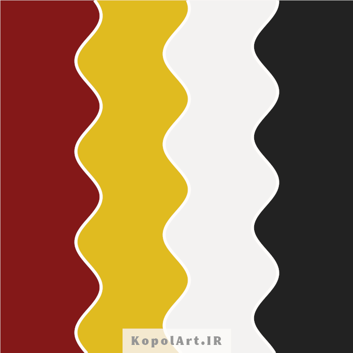 پالت رنگ قرمز بلوطی و زرد خردلی