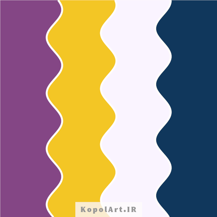 پالت رنگ زرد انبه ای (کهربایی)، بنفش بادمجانی و صورتی محو