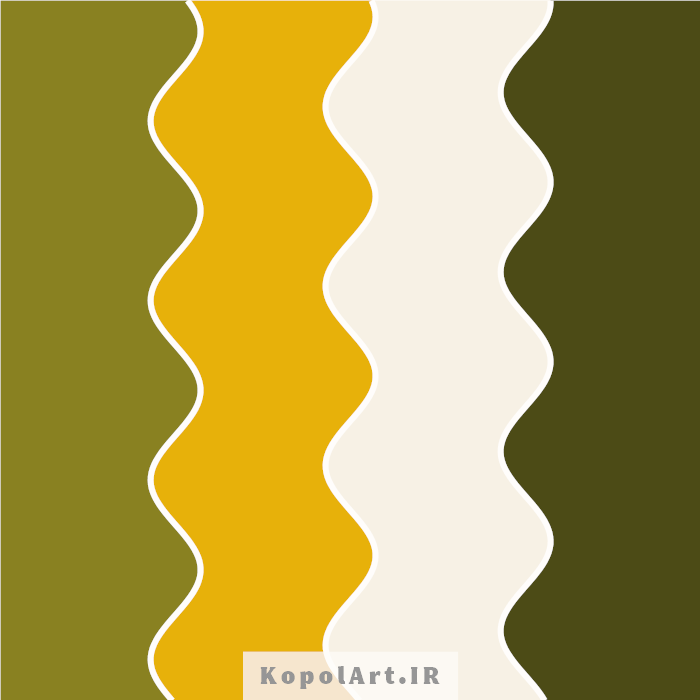 پالت رنگ بهاری سبز لجنی، زیتونی و خردلی