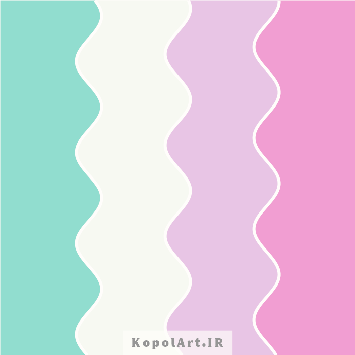 پالت رنگ پاستیلی صورتی چرک ملایم، یاسی، سبزآبی و سفید استخوانی