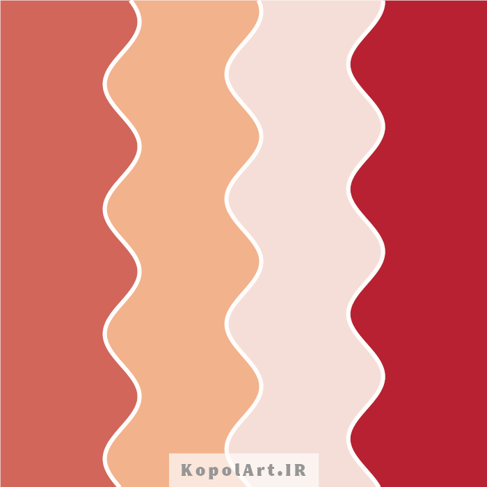 پالت رنگ قرمز عنابی، حنایی و هلویی (تم رنگ ولنتاین)