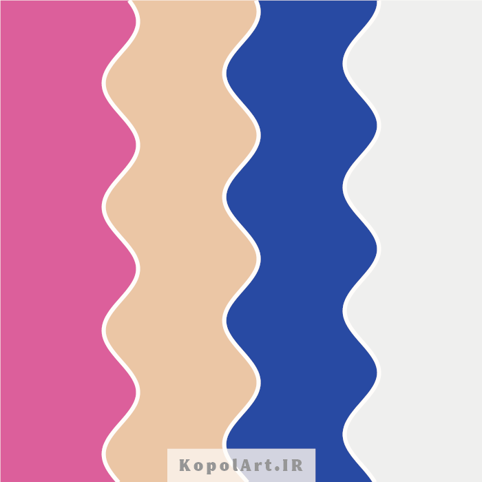 پالت رنگ آبی لاجوردی، صورتی ملایم و گندمی