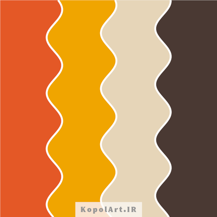 پالت رنگ پاییزی نارنجی آجری، پرتقالی و قهوهای شکلاتی