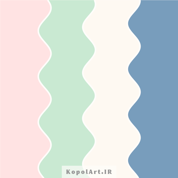 پالت رنگ پاستیلی صورتی کمرنگ، سبز نعنایی، نیلی متالیک و بژ باز