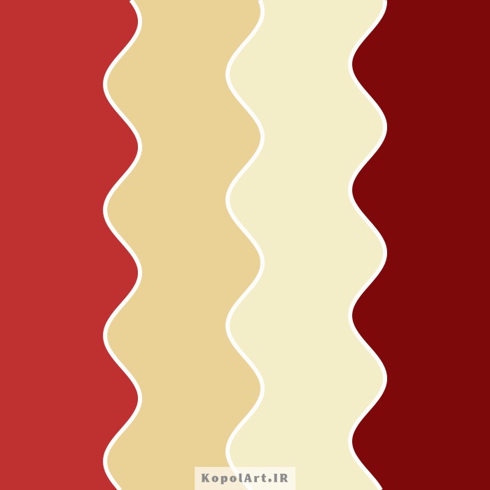 پالت رنگ قرمز زرشکی، گوجه ای و بژ