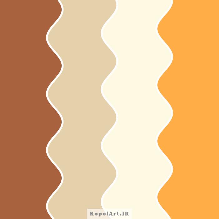 پالت رنگ کاراملی، زرد طلایی، بژ و سفید شیری