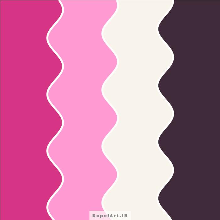 پالت رنگ صورتی جیغ و کم رنگ با مشکی