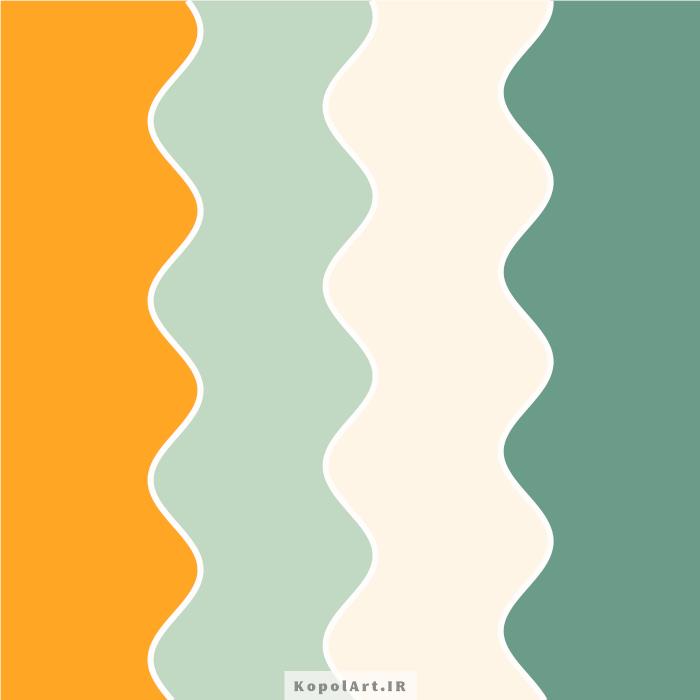 پالت رنگ زرد انبه ای (کهربایی)، سبز پاستیلی تیره، سفید پوسته پیازی