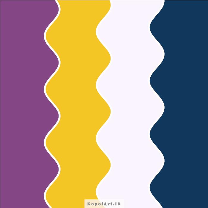 پالت رنگ زرد انبه ای (کهربایی)، بنفش بادمجانی و صورتی محو