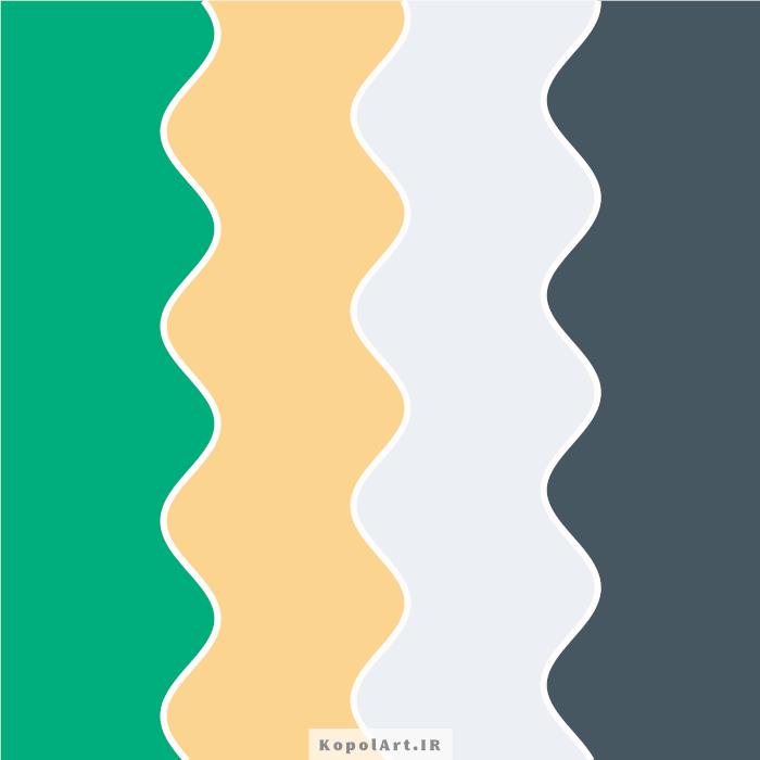 پالت رنگ مینیمال سبز خزه ای، خاکی و یخی