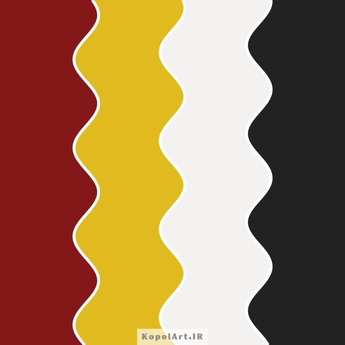 پالت رنگ قرمز بلوطی و زرد خردلی