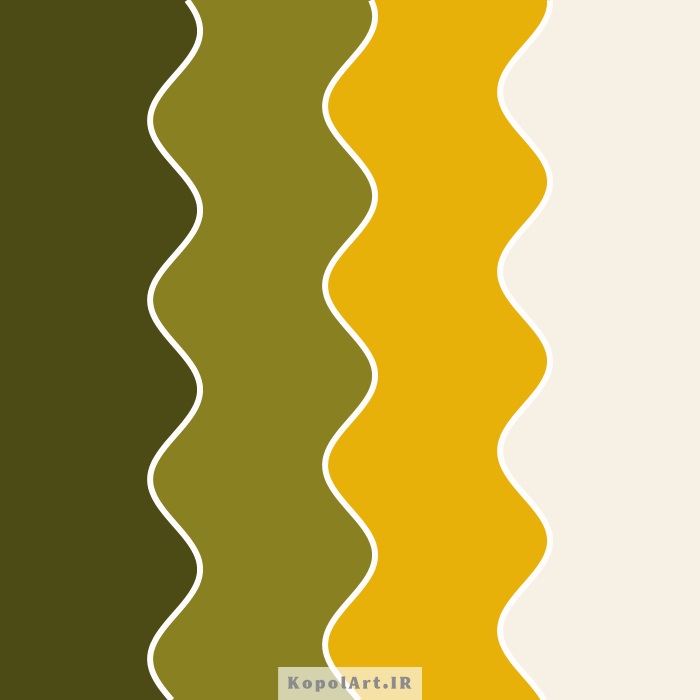 پالت رنگ بهاری سبز لجنی، زیتونی و خردلی