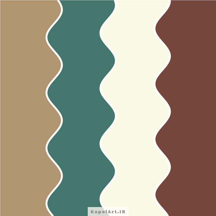 پالت رنگ قهوهای اخرایی، قهوهای فندوقی و سبز کبریتی