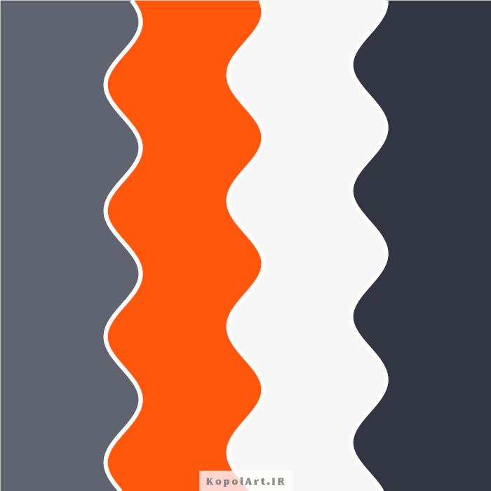 پالت رنگ طوسی، ذغالی و نارنجی قرمز